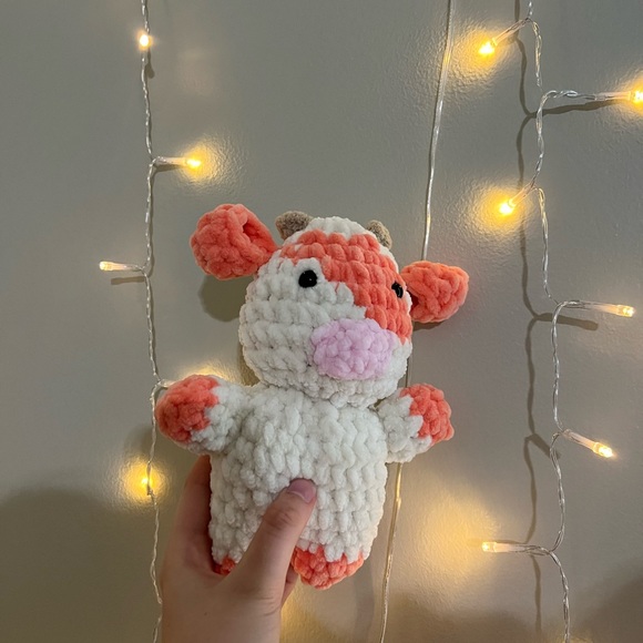 Orange Crochet Cow - Picture 2 of 4